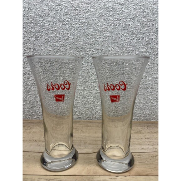 Vtg 1970 Coors Banquet Beer Glasses Heavy Base Set Of 2 - Picture 3 of 11